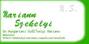 mariann szekelyi business card